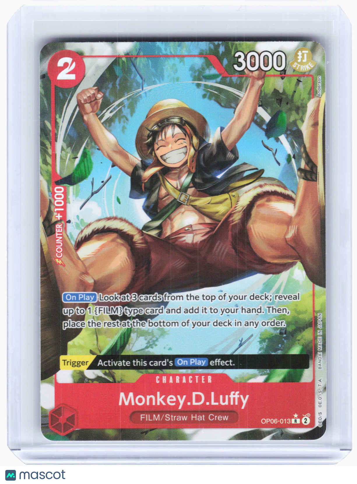 2024 One Piece—Monkey.D.Luffy #OP06-013 Wings of the Captain—Rare Foil (Alt Art)