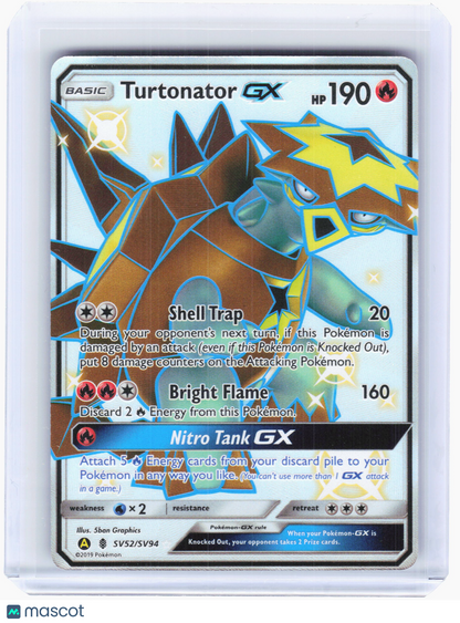 2019 Pokemon—Turtonator GX #SV52/SV94 Hidden Fates: Shiny Vault—Shiny Holo Rare