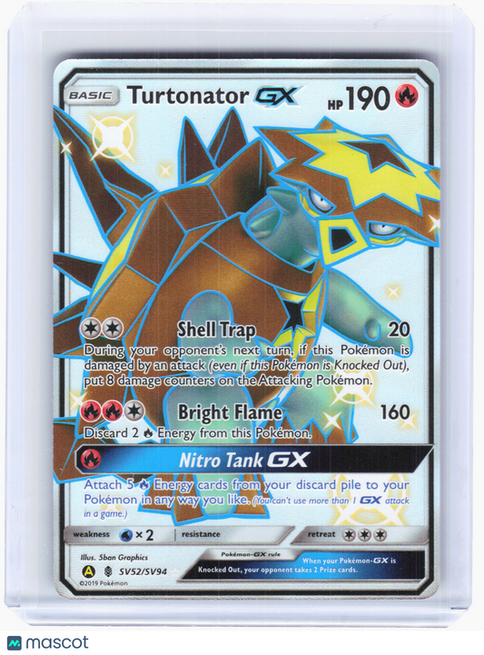 2019 Pokemon—Turtonator GX #SV52/SV94 Hidden Fates: Shiny Vault—Shiny Holo Rare