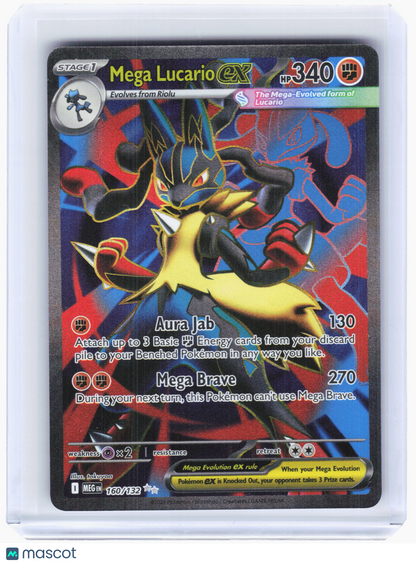 2025 Pokemon—Mega Lucario ex #160/132 Mega Evolution—Ultra Rare Holo
