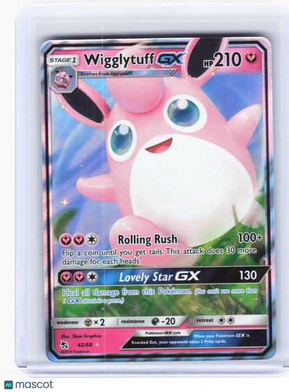 2019 Pokemon—Wigglytuff GX #42/68 Hidden Fates—Ultra Rare Holo