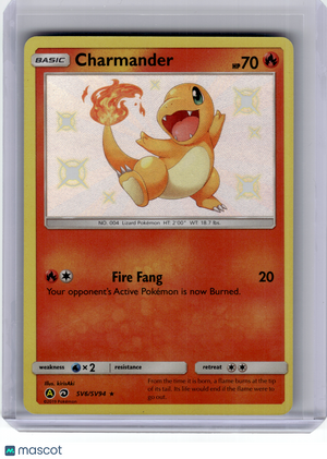 2019 Pokemon—Charmander #SV6 Hidden Fates: Shiny Vault—Shiny Rare Holo