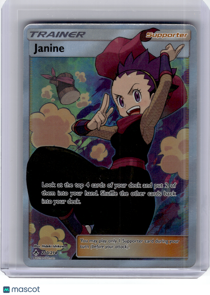 2019 Pokemon—Janine #210 Sm-Unbroken Bonds—Ultra Rare Holo [Lightly Played]