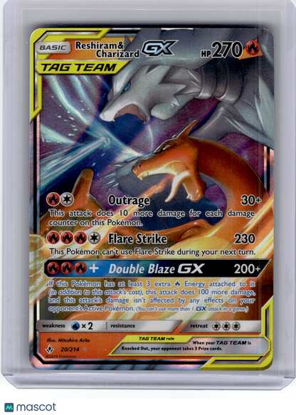 2019 Pokemon—Reshiram & Charizard GX #20 Sm-Unbroken Bonds—Ultra Rare Holo