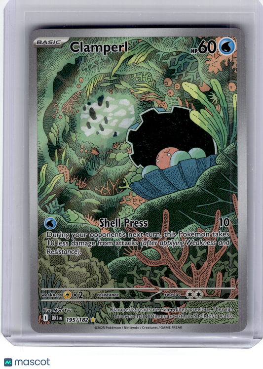 2025 Pokemon—Clamperl #195 Destined Rivals—Illustration Rare Holo