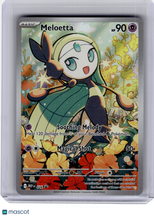 2025 Pokemon—Meloetta #026 Mega Evolution Promo—Black Star Promo Holo