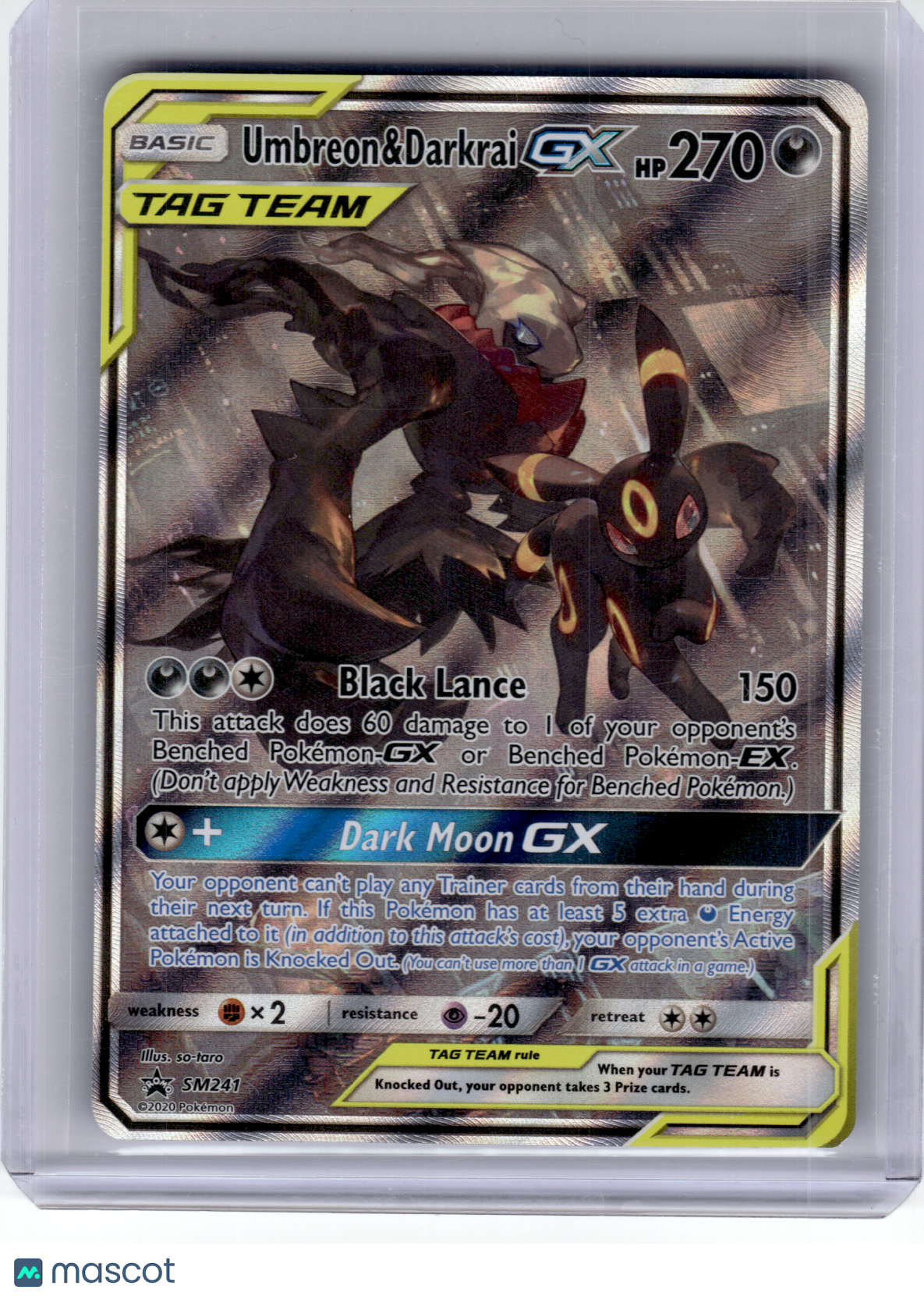 2020 Pokemon—Umbreon & Darkrai GX #SM241 SM Promos—Black Star Promo Holo [LP]