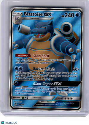 2019 Pokemon—Blastoise GX #SM189 Sun & Moon Promo—Black Star Promo Holo