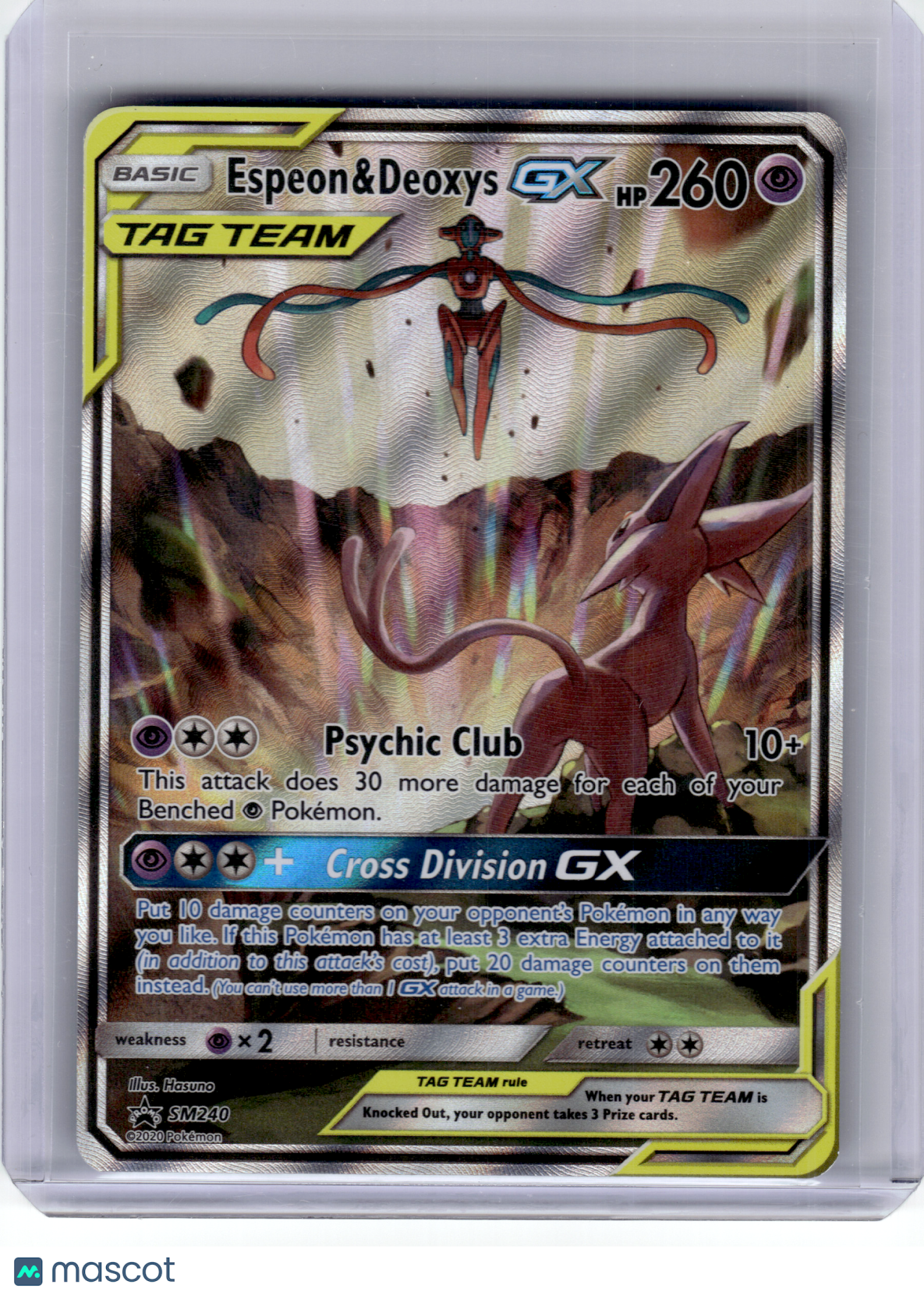 2020 Pokemon—Espeon & Deoxys GX #SM240 SM Promo—Black Star Promo Holo [LP]