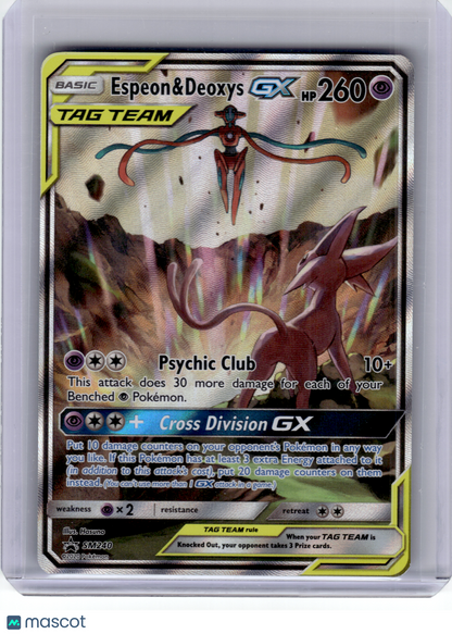2020 Pokemon—Espeon & Deoxys GX #SM240 SM Promo—Black Star Promo Holo [LP]