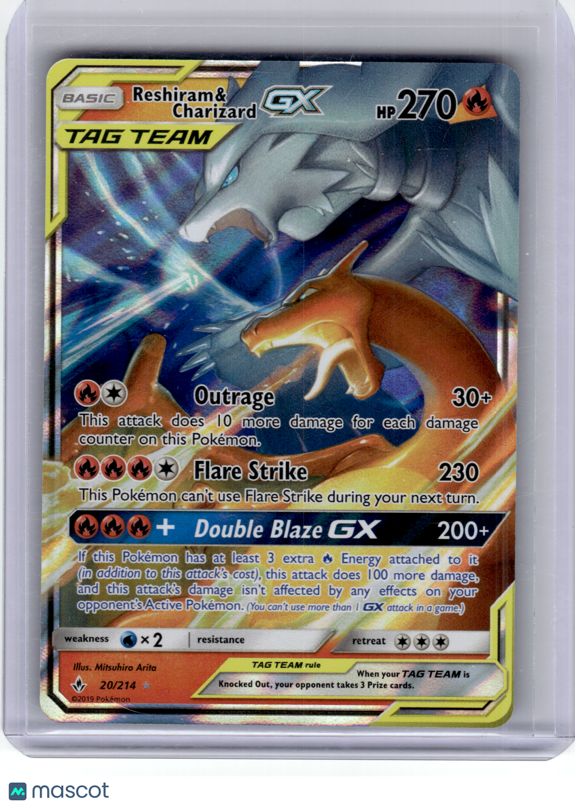 2019 Pokemon—Reshiram & Charizard GX #20 Sm-Unbroken Bonds—Ultra Rare Holo