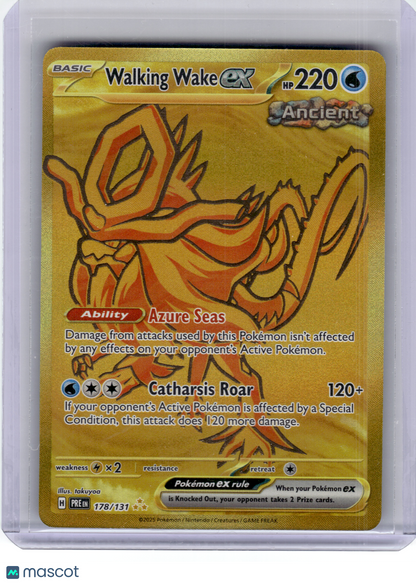 2025 Pokemon—Walking Wake EX #178 Prismatic Evolutions—Hyper Rare Gold