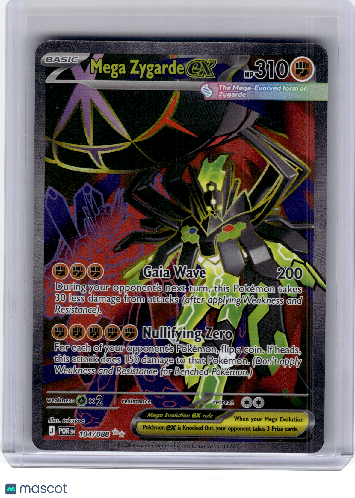2026 Pokemon—Mega Zygarde EX #104 Perfect Order—Ultra Rare Holo