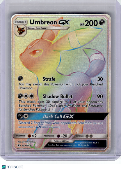 2017 Pokemon—Umbreon GX #154 Sun & Moon—Secret Rare Rainbow [Lightly Played]