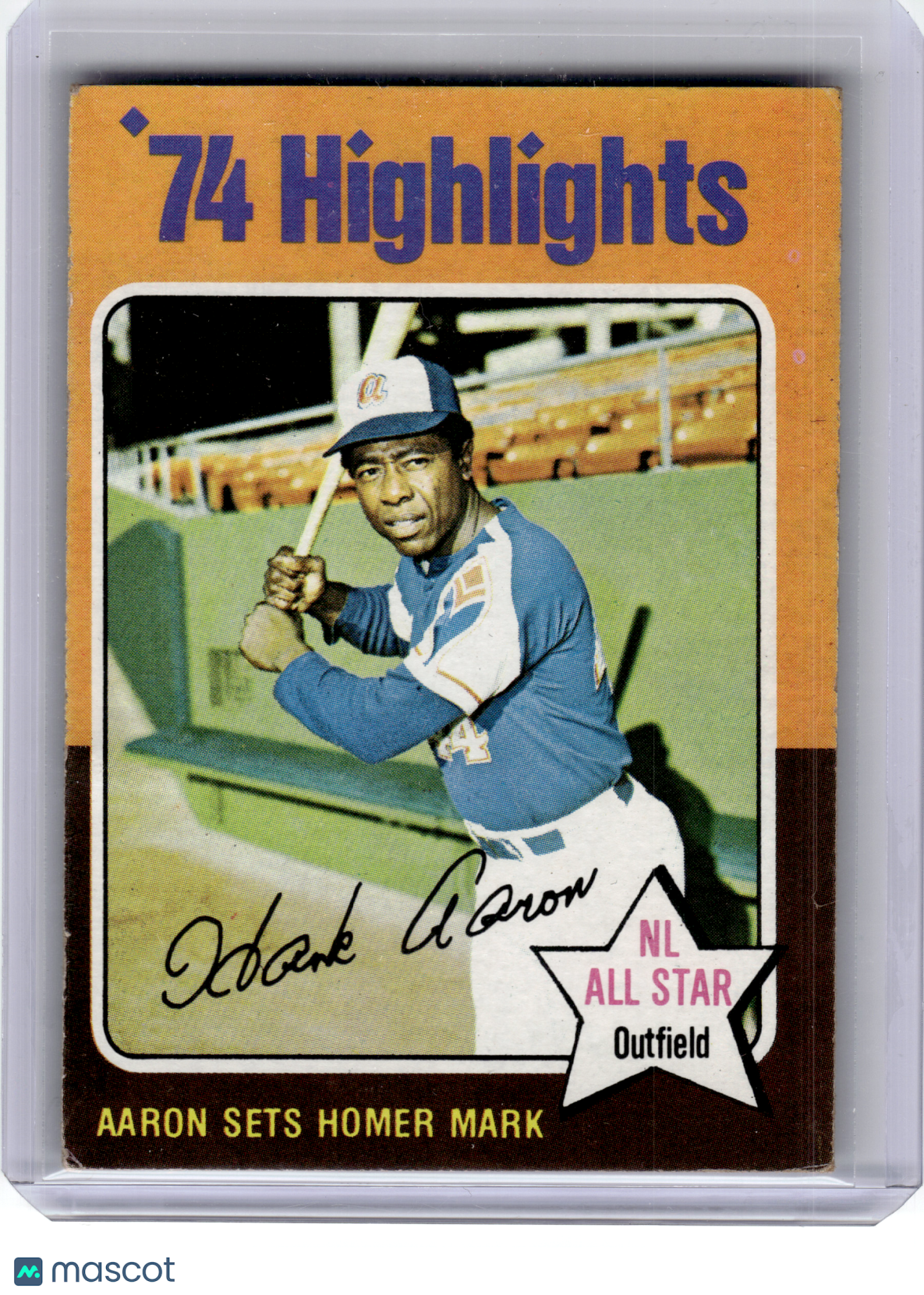 1975 Topps Baseball—Hank Aaron #1 —Very Good