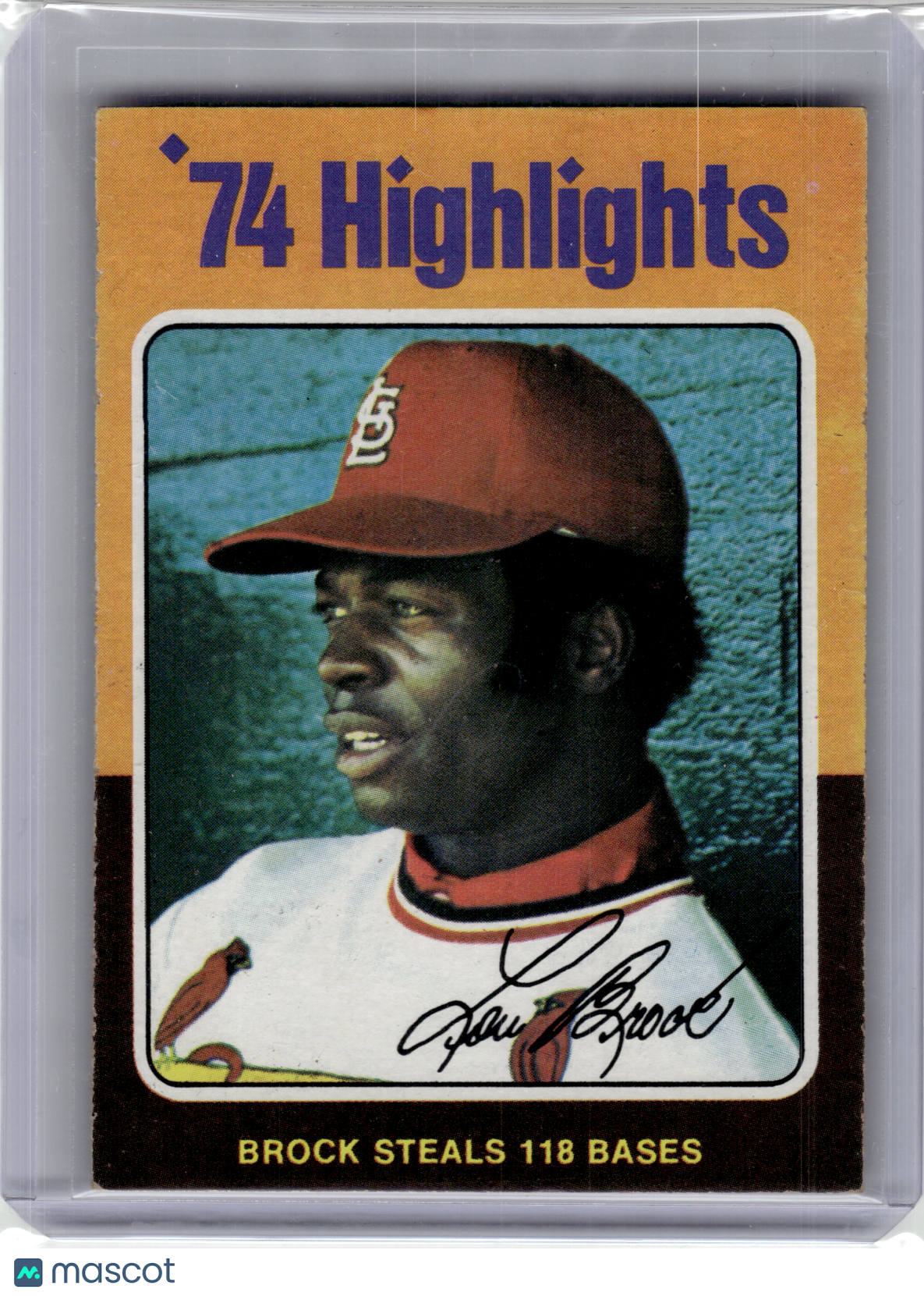 1975 Topps Baseball—Lou Brock #2 —Very Good