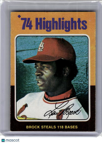 1975 Topps Baseball—Lou Brock #2 —Very Good