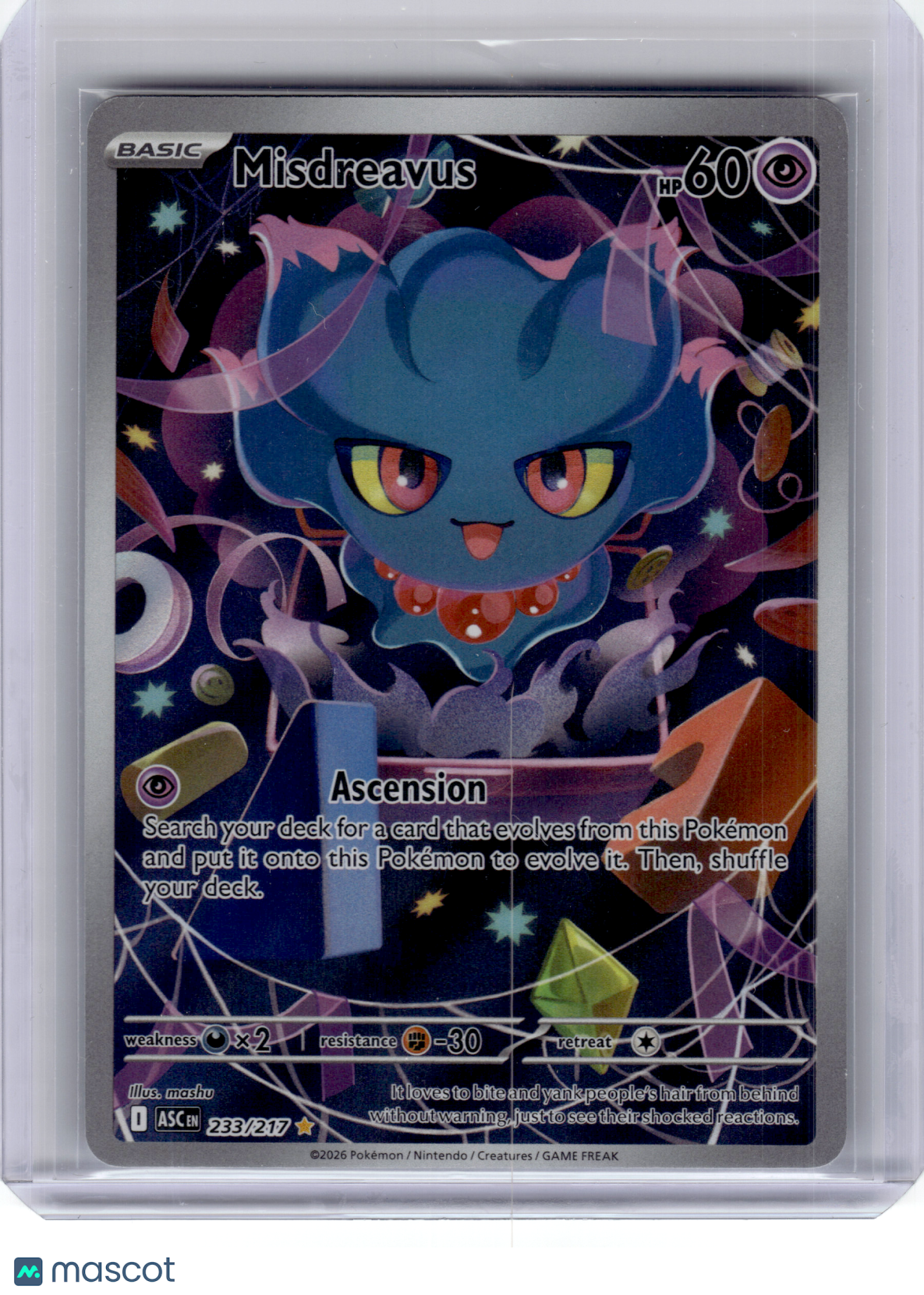 2026 Pokemon—Misdreavus #233 Ascended Heroes—Illustration Rare Holo