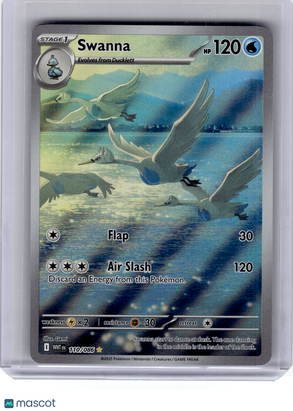 2025 Pokemon—Swanna #110 White Flare—Illustration Rare Holo