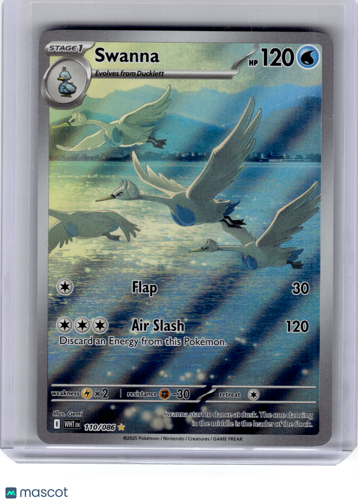 2025 Pokemon—Swanna #110 White Flare—Illustration Rare Holo
