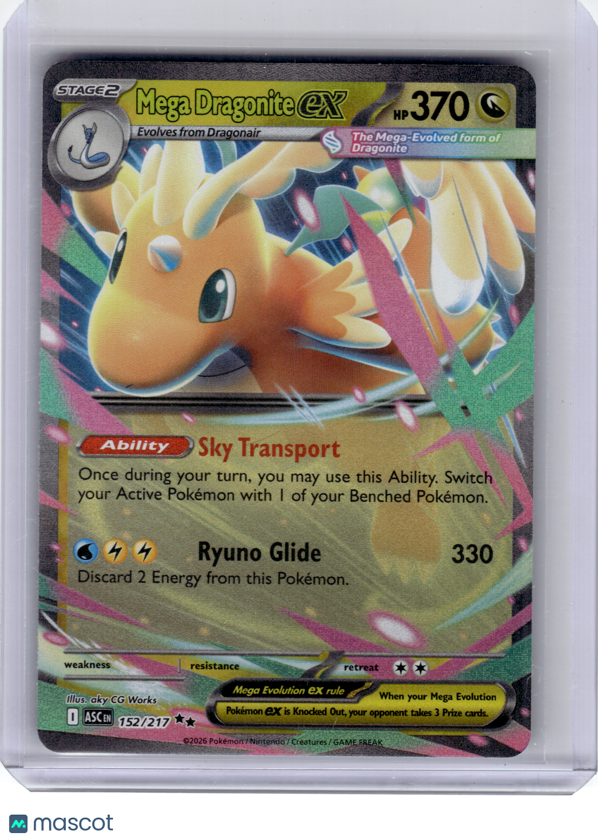 2026 Pokemon—Mega Dragonite EX #152 Ascended Heroes—Double Rare Holo