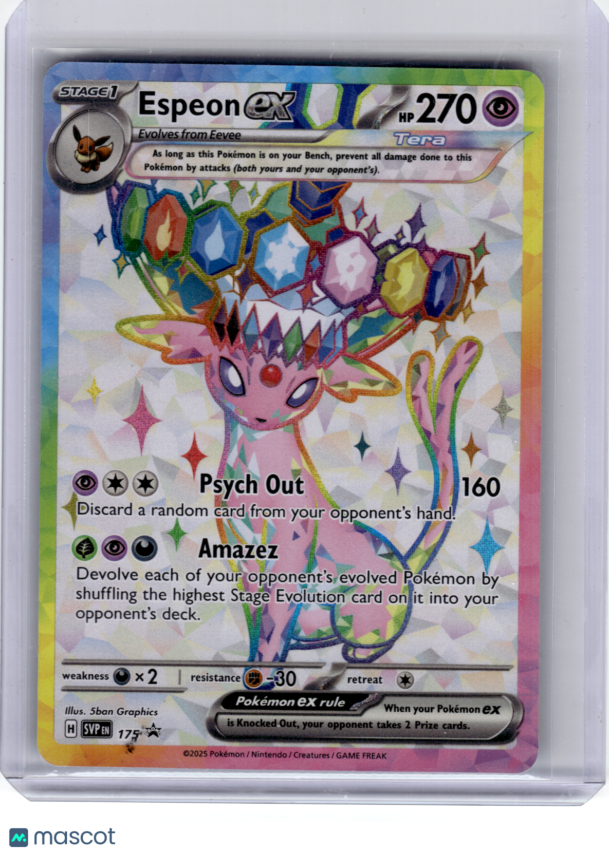 2025 Pokemon—Espeon EX #175 Scarlet & Violet—Black Star Promo Holo