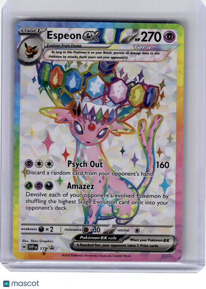 2025 Pokemon—Espeon EX #175 Scarlet & Violet—Black Star Promo Holo