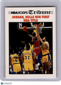 1991 NBA Hoops Basketball—Jordan, Bulls Win 1st NBA Title #542 —Very Good