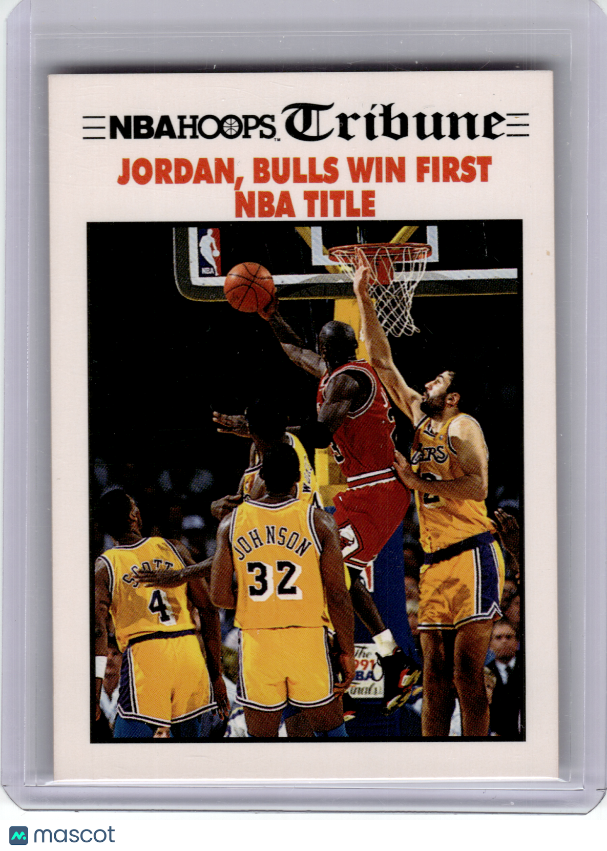 1991 NBA Hoops Basketball—Jordan, Bulls Win 1st NBA Title #542 —Very Good