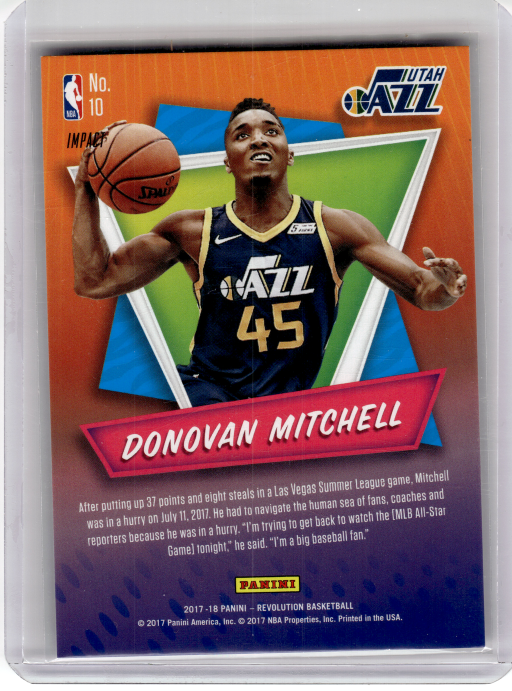2017 Panini Revolution Rookie Revolution Basketball—Donovan Mitchell #10 Impact