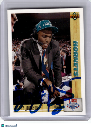 1991 Upper Deck Basketball—Larry Johnson #2 (Signed)—Very Good