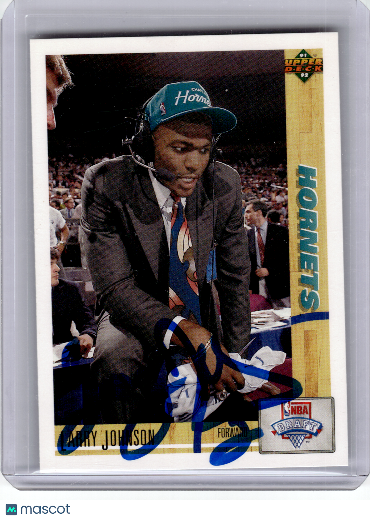 1991 Upper Deck Basketball—Larry Johnson #2 (Signed)—Very Good