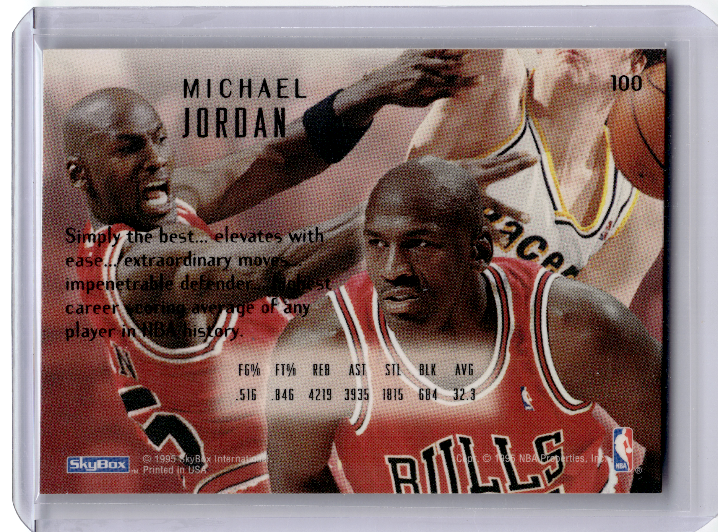 1995 SkyBox Emotion Basketball—Michael Jordan #100 —Very Good