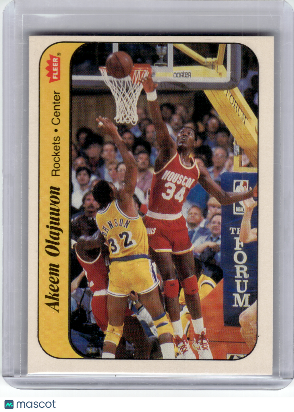 1986 Fleer Stickers Basketball—Akeem Olajuwon #9 of 11 —Very Good