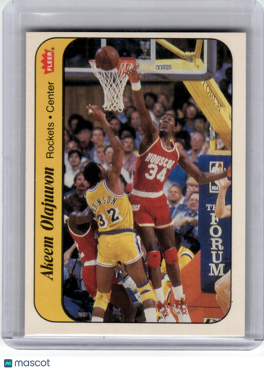 1986 Fleer Stickers Basketball—Akeem Olajuwon #9 of 11 —Very Good