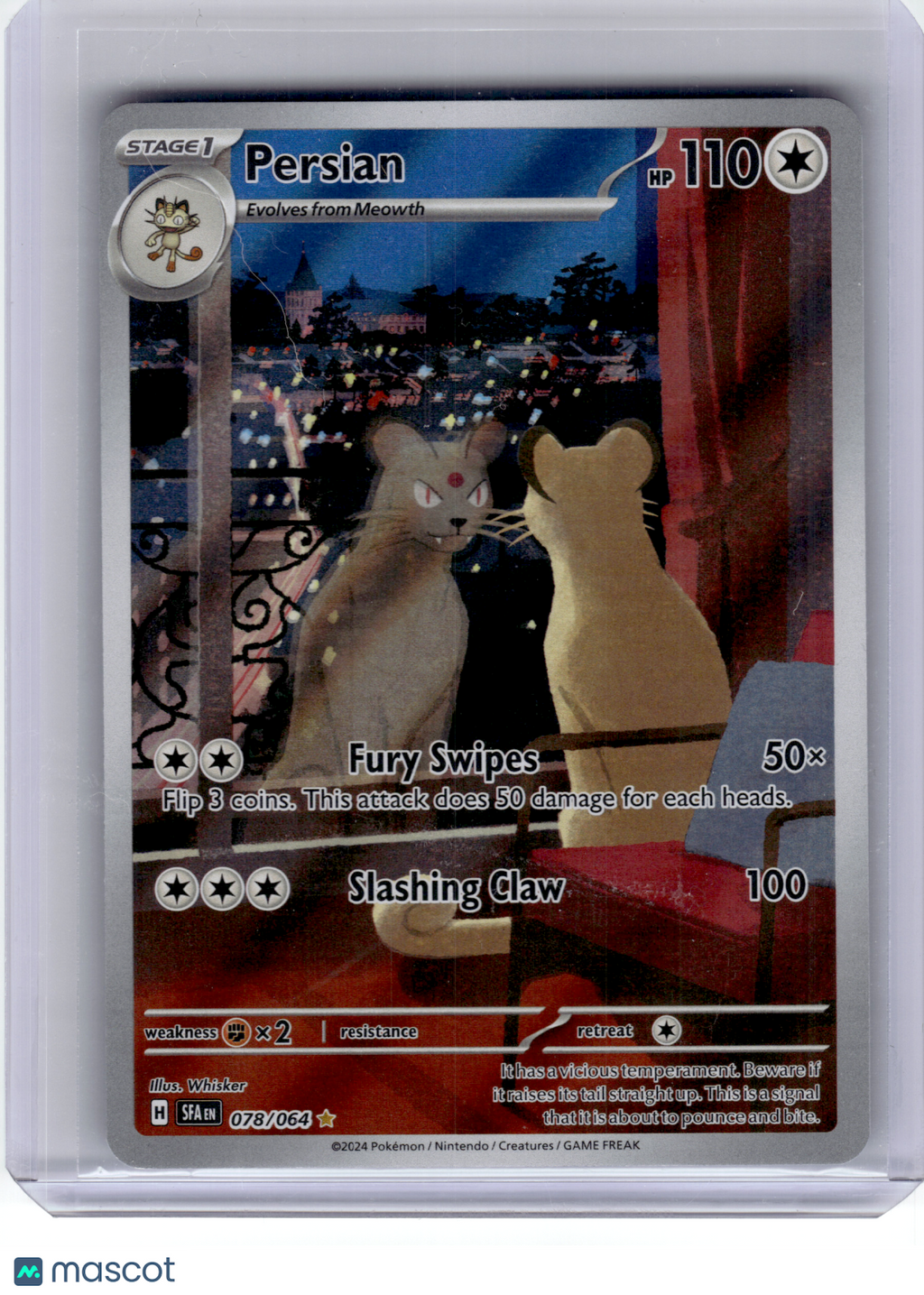 2024 Pokemon—Persian #78 Shrouded Fable—Illustration Rare Holo [Lightly Played]
