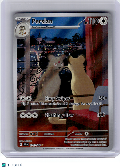 2024 Pokemon—Persian #78 Shrouded Fable—Illustration Rare Holo [Lightly Played]