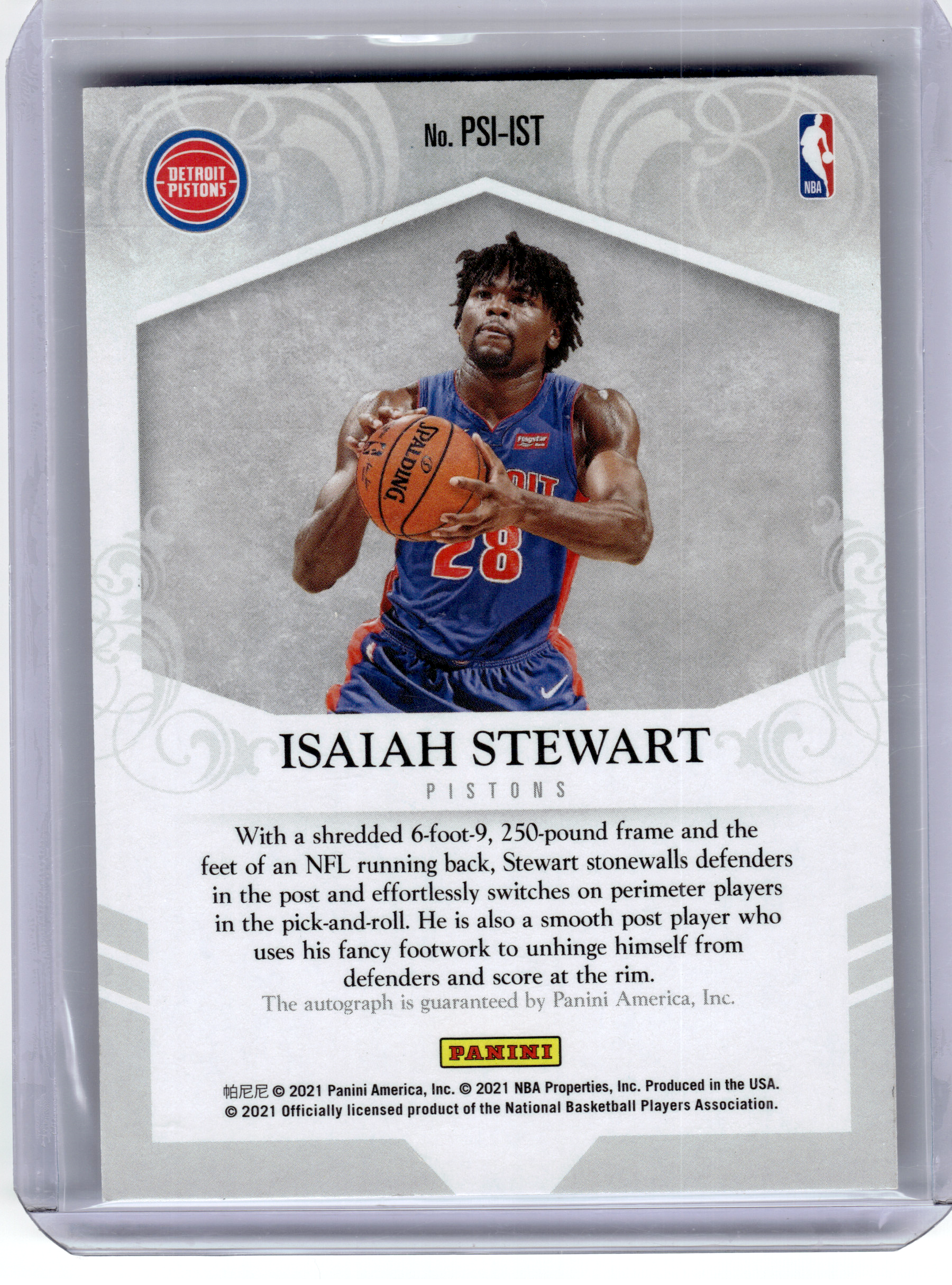 2021 Panini Private Signings Basketball—Isaiah Stewart #PSI-IST RC—Very Good