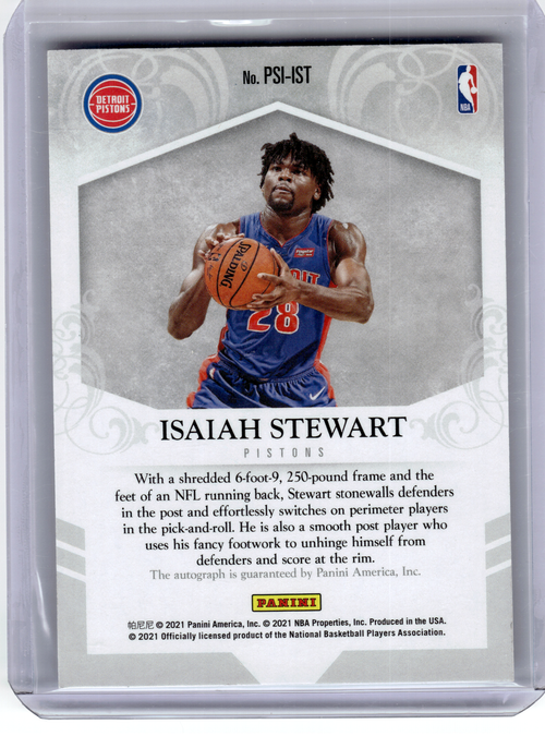 2021 Panini Private Signings Basketball—Isaiah Stewart #PSI-IST RC—Very Good