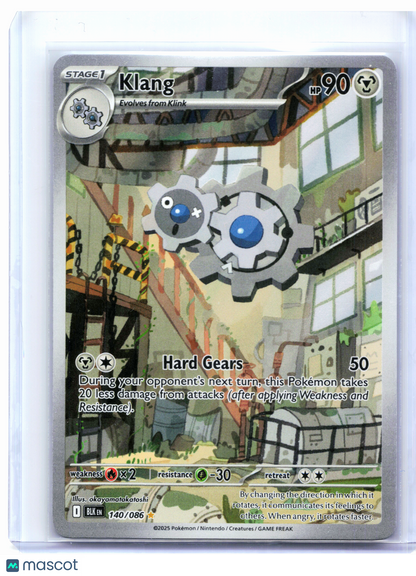 2025 Pokemon—Klang #140/086 Black Bolt—Illustration Rare Holo