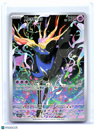 2026 Pokemon—Xerneas #091/086 Chaos Rising—Illustration Rare Holo