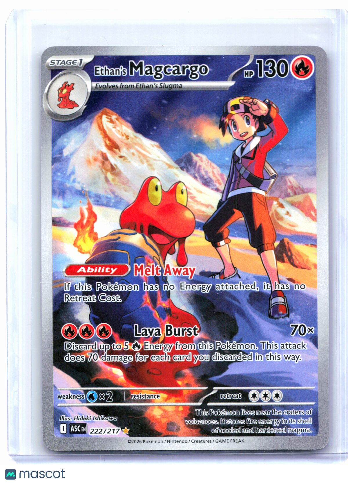 2026 Pokemon—Ethan's Magcargo #222/217 Ascended Heroes—Illustration Rare Holo