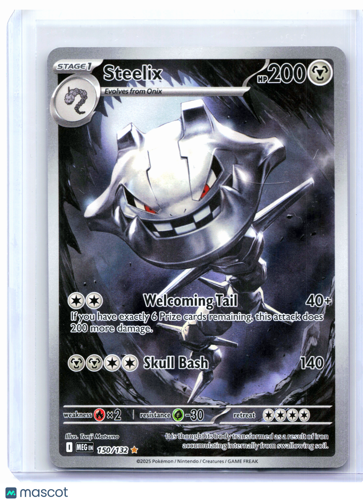2025 Pokemon—Steelix #150/132 Mega Evolution Base Set—Illustration Rare Holo