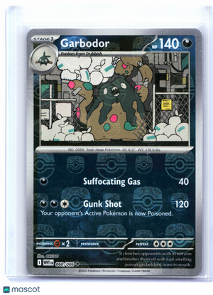 2025 Pokemon—Garbodor #060/086 White Flare—Reverse Holo (Master Ball Pattern)