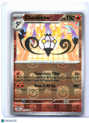 2025 Pokemon—Chandelure #018/086 White Flare—Reverse Holo (Master Ball Pattern)
