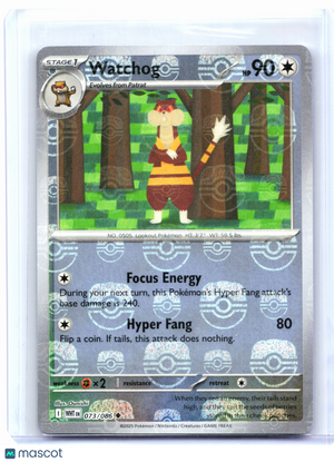 2025 Pokemon—Watchog #073/086 White Flare—Reverse Holo (Master Ball Pattern)