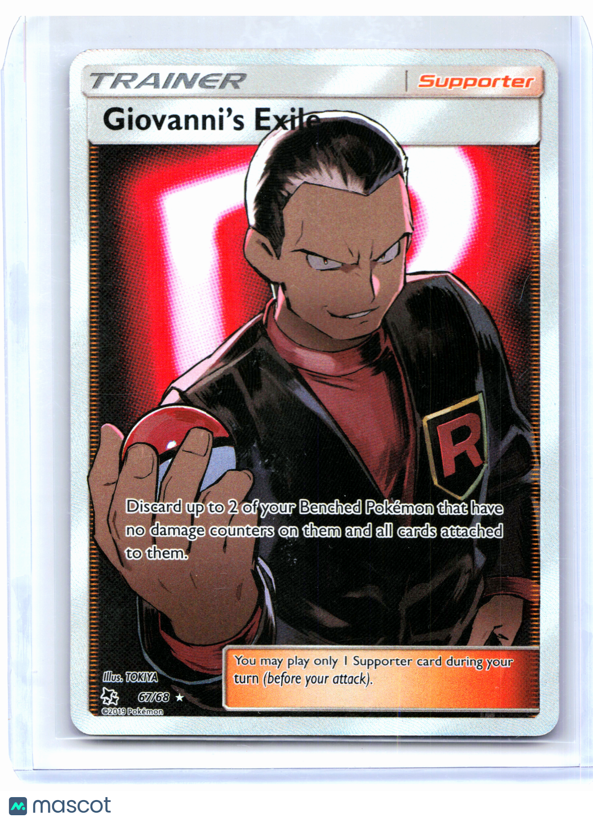 2019 Pokemon—Giovanni's Exile (Full Art) #67/68 Hidden Fates—Ultra Rare Holo