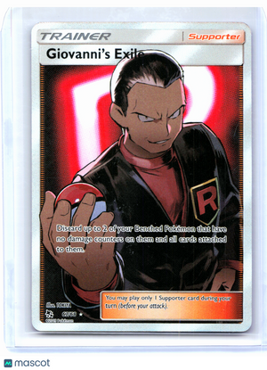 2019 Pokemon—Giovanni's Exile (Full Art) #67/68 Hidden Fates—Ultra Rare Holo