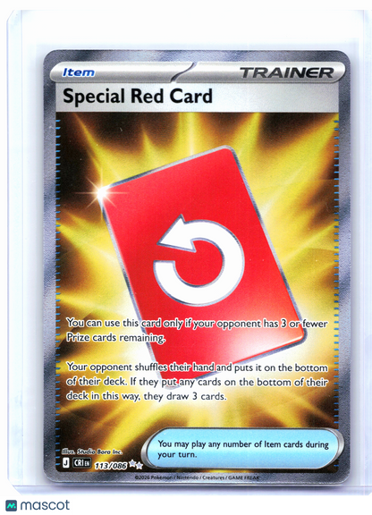 2026 Pokemon—Special Red Card #113/086 Chaos Rising—Ultra Rare Holo