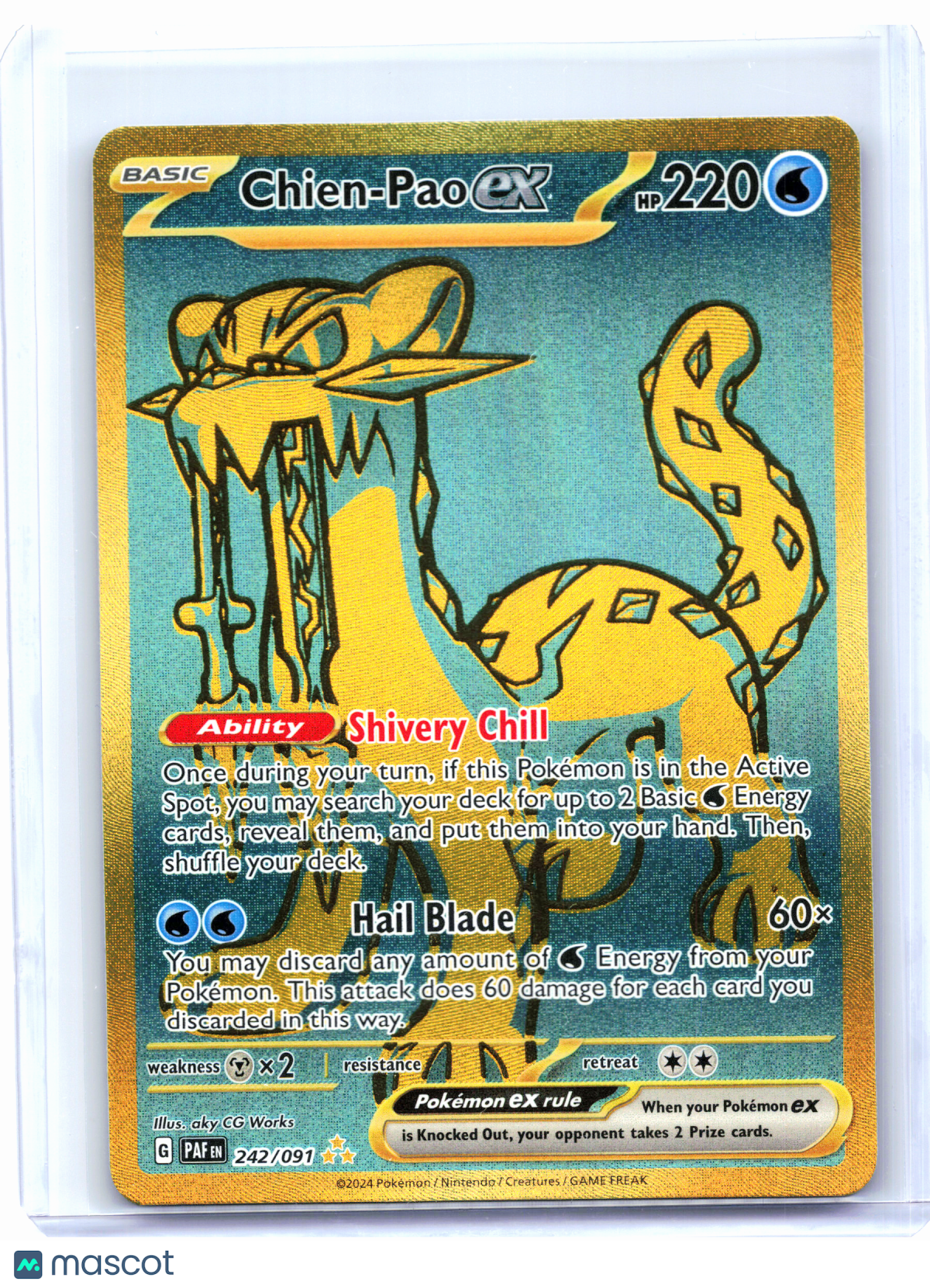 2024 Pokemon—Chien-Pao ex #242/091 Paldean Fates—Hyper Rare Holo [LP]